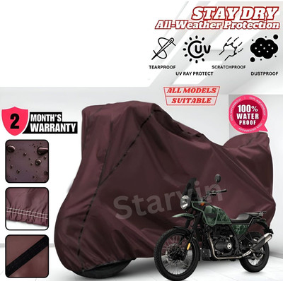 OliverX Waterproof Two Wheeler Cover for Royal Enfield(Himalayan, Brown, Black)