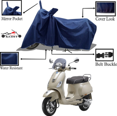 KEDIT Two Wheeler Cover for Universal For Bike(Vespa LX 125, Blue)