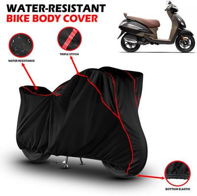 GKG Waterproof Two Wheeler Cover for TVS(Jupiter, Black, Red)