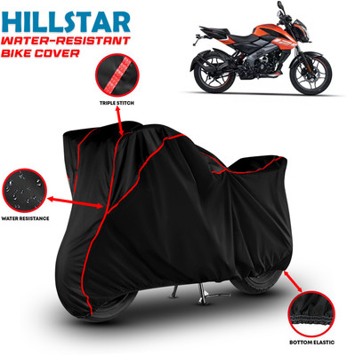 HILLSTAR Waterproof Two Wheeler Cover for Bajaj(Pulsar NS125, Black, Red)