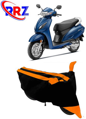 RRZ Waterproof Two Wheeler Cover for Honda(Activa i, Black, Orange)