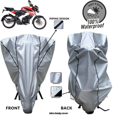 MADAFIYA Two Wheeler Cover for Bajaj(Pulsar 200NS FI BS6, Silver, Black)