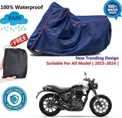 AutoGalaxy Waterproof Two Wheeler Cover for Royal Enfield(Hunter 350, Blue, Red)