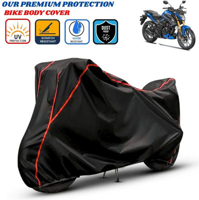 Delphinium Waterproof Two Wheeler Cover for Honda(Hornet 2.0, Black, Red)