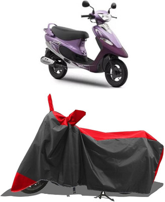 SPECTUS Two Wheeler Cover for TVS(Pep Plus, Red, Black)