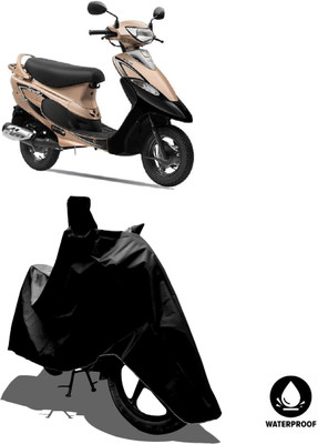 Amexride Waterproof Two Wheeler Cover for TVS(Scooty Pep+, Black)