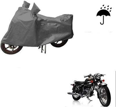 DeepShakshi AUTOMOTIVE Waterproof Two Wheeler Cover for Royal Enfield(Electra Delux, Grey)