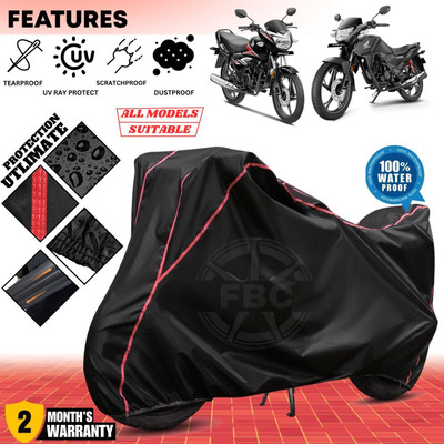OliverX Waterproof Two Wheeler Cover for Honda(Shine, Black, Red)