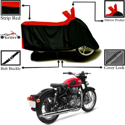 Aveek Two Wheeler Cover for Royal Enfield(Bullet 350, Red, Black)