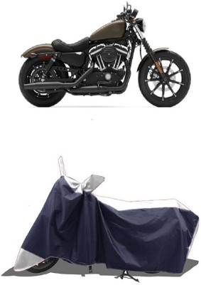 SUGASHRI Waterproof Two Wheeler Cover for Harley Davidson(XL 883, White, Blue)