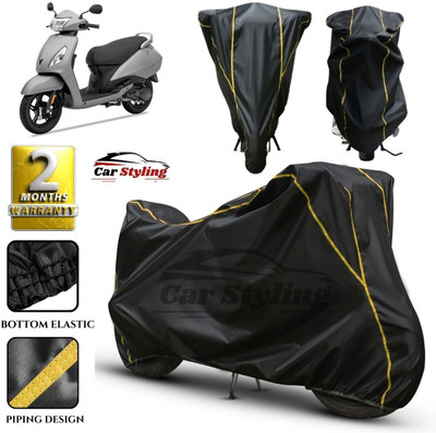 Car Styling Waterproof Two Wheeler Cover for TVS(Jupiter 125, Black, Yellow)