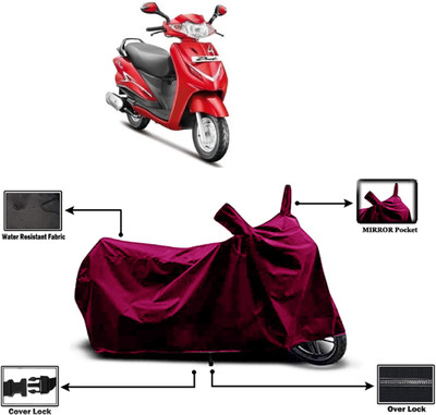 Amexride Two Wheeler Cover for Hero(Duet LX 110CC BS6, Maroon)