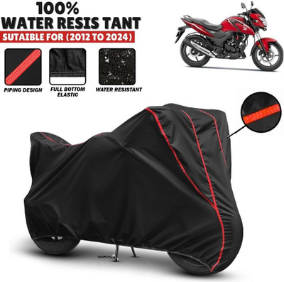 Mwiss Waterproof Two Wheeler Cover for Honda(SR 160, Black, Red)