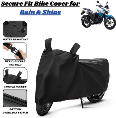 Delphinium Waterproof Two Wheeler Cover for Yamaha(FZ FI, Black)