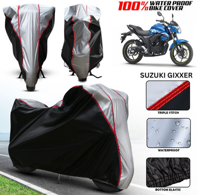 xodi Waterproof Two Wheeler Cover for Suzuki(Gixxer, Silver, Black, Multicolor)