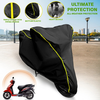 GARREGE Waterproof Two Wheeler Cover for TVS(Wego, Black)