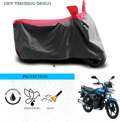 ANTHUB Waterproof Two Wheeler Cover for Bajaj(Platina 125, Grey, Red)