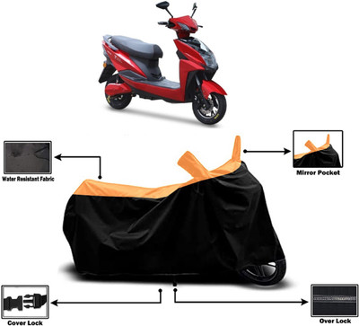 Amexride Two Wheeler Cover for Techo Electra(Raptor BS6, Orange)