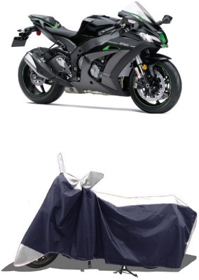 SUGASHRI Waterproof Two Wheeler Cover for Kawasaki(Ninja ZX-10R SE, White, Blue)