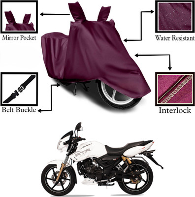 DeepShakshi AUTOMOTIVE Two Wheeler Cover for TVS(Apache RTR 180, Maroon)