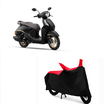 Autohug Waterproof Two Wheeler Cover for Yamaha(Fascino 125, Black, Red)