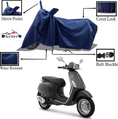 KEDIT Two Wheeler Cover for Vespa(Piaggio Vespa, Blue)