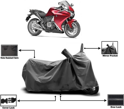 Amexride Two Wheeler Cover for Honda(VFR 1200F, Grey)