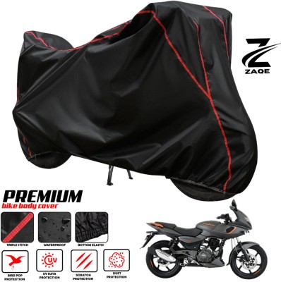 ZAQE Two Wheeler Cover for Bajaj(Pulsar 180F BS6, Black, Red)