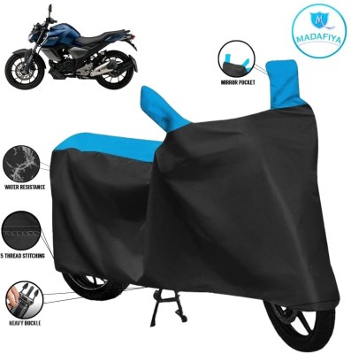 MADAFIYA Waterproof Two Wheeler Cover for Yamaha(FZ-Fi Version 3.0, Black, Blue)