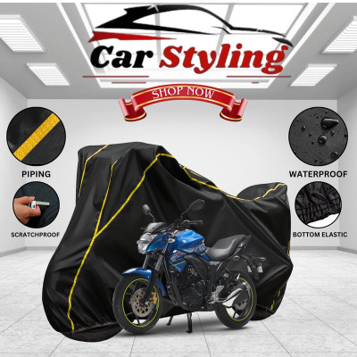 Car Styling Waterproof Two Wheeler Cover for Suzuki(Gixxer SF 150, Black, Yellow)