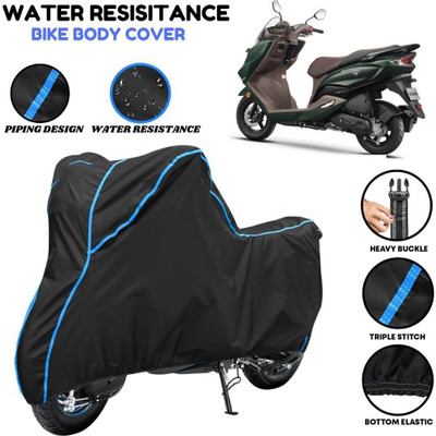 VOICO Waterproof Two Wheeler Cover for Suzuki(Burgman Electric, Black, Blue)