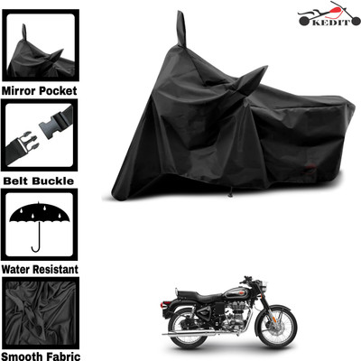 KEDIT Two Wheeler Cover for Royal Enfield(Classic Chrome, Black)