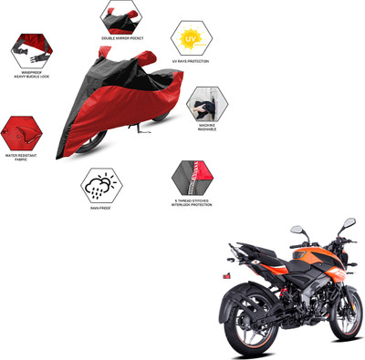 FurniGully Two Wheeler Cover for Bajaj(Pulsar NS125 BS6, Black, Red)