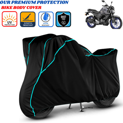 Delphinium Waterproof Two Wheeler Cover for Yamaha(FZS-FI V3 BS6, Black)