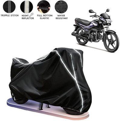 BOTAUTO Two Wheeler Cover for Hero(Super Splendor, Black, White)