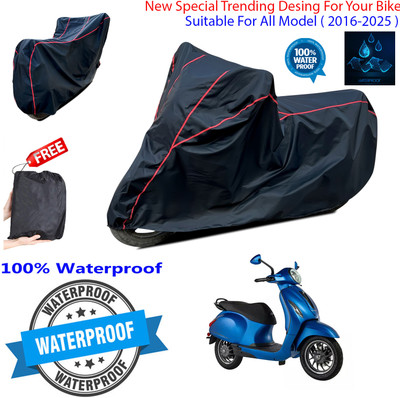 OliverX Waterproof Two Wheeler Cover for Bajaj(Chetak, Black)