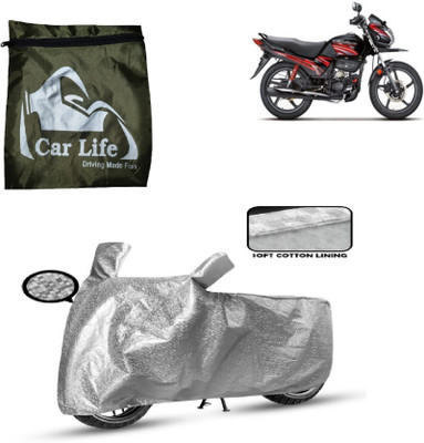 Car Life Two Wheeler Cover for Hero(Passion Pro TR, Silver)