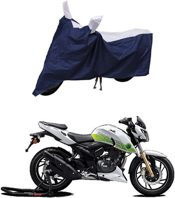 Mdstar Waterproof Two Wheeler Cover for TVS(Apache RTR 200 4V, Blue, White)