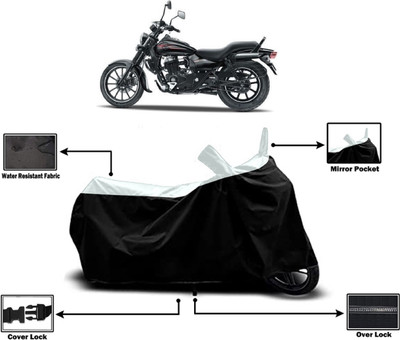 Amexride Two Wheeler Cover for Bajaj(Avenger 150 Street, White, Black)