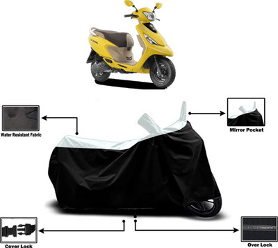 Amexride Two Wheeler Cover for TVS(Scooty Zest 110, White)