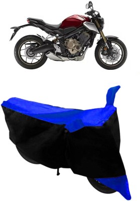 GANPRA Two Wheeler Cover for Honda(CB300R, Black, Blue)