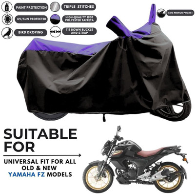 MADAFIYA Two Wheeler Cover for Yamaha(FZ-S FI, Black, Purple)