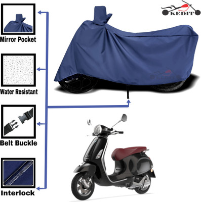 KEDIT Two Wheeler Cover for Piaggio(Vespa, Blue)