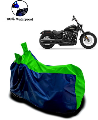 Autofly Waterproof Two Wheeler Cover for Harley Davidson(Street Bob, Blue, Green)