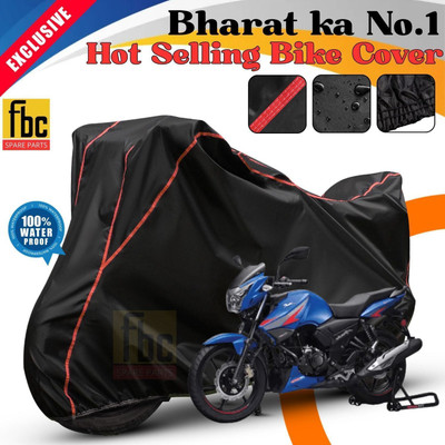 FBC Waterproof Two Wheeler Cover for TVS(Apache RTR 160, Black, Red)