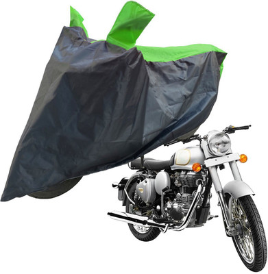RiderShine Two Wheeler Cover for Royal Enfield(Classic 350, Black, Green)