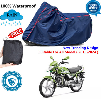 AutoGalaxy Waterproof Two Wheeler Cover for Hero(HF Deluxe Eco, Blue, Red)