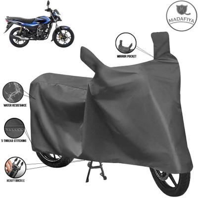 MADAFIYA Waterproof Two Wheeler Cover for Bajaj(Platina 110, Grey)