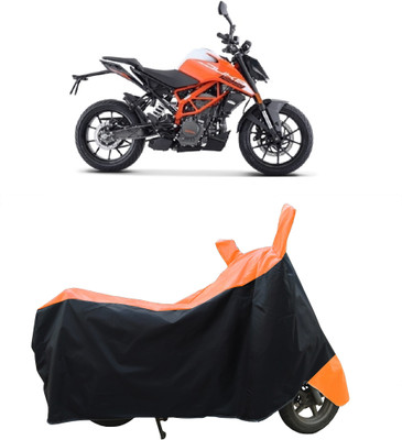 Coxtor Waterproof Two Wheeler Cover for KTM(125 Duke BS6, Orange)