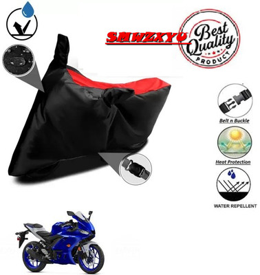 smwzxyu Waterproof Two Wheeler Cover for Yamaha(YZF R3, Black, Red)